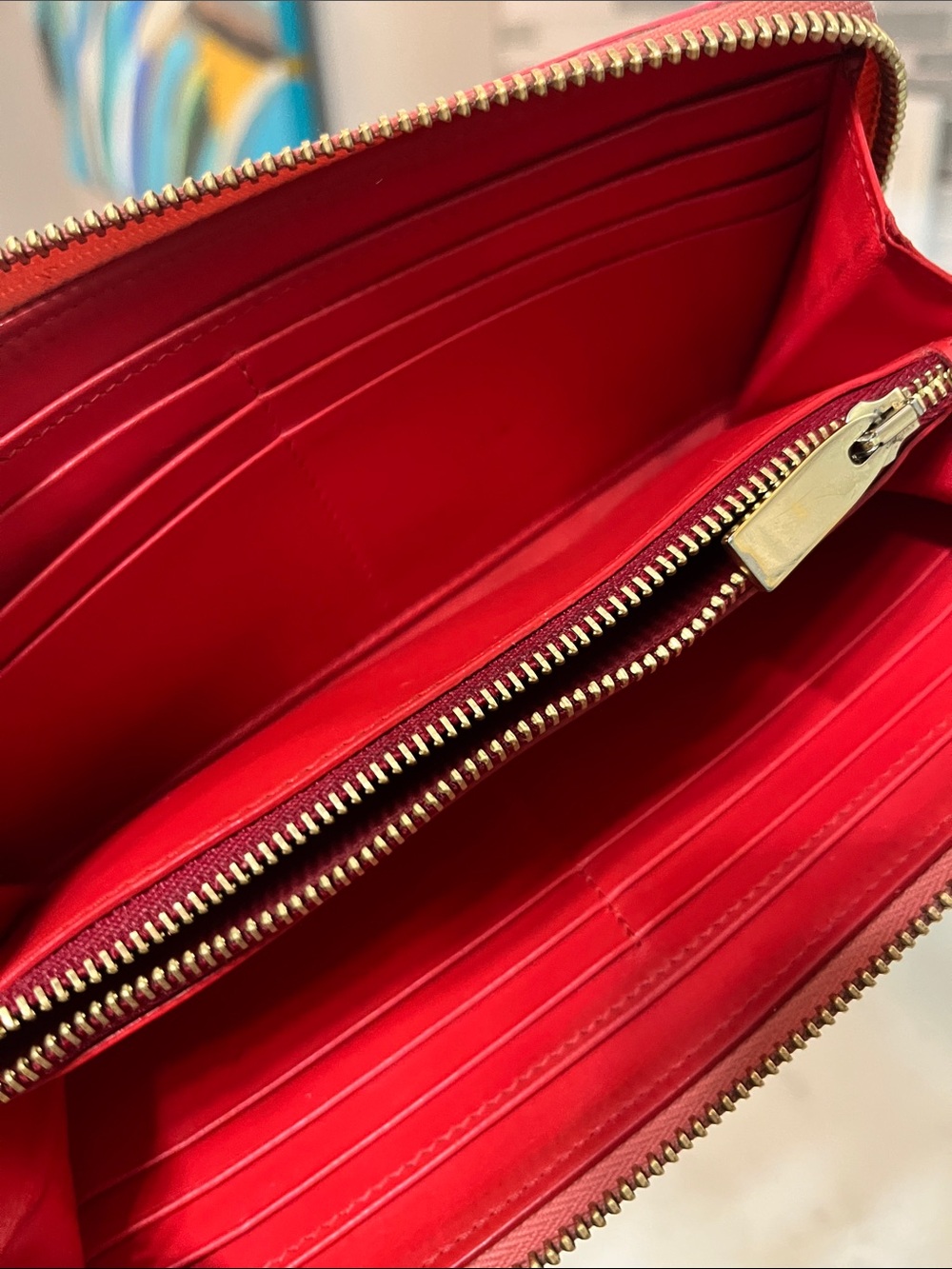 Christian Louboutin Pink Studded Zip Wallet - Picture 9 of 10
